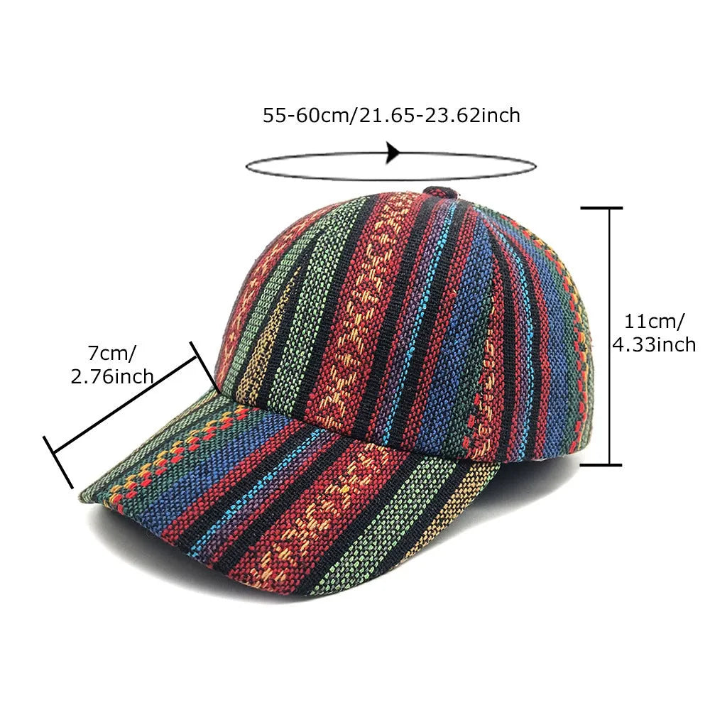 Women's bohemian baseball cap with dome crown in various colours, size M fits 56-58cm head circumference