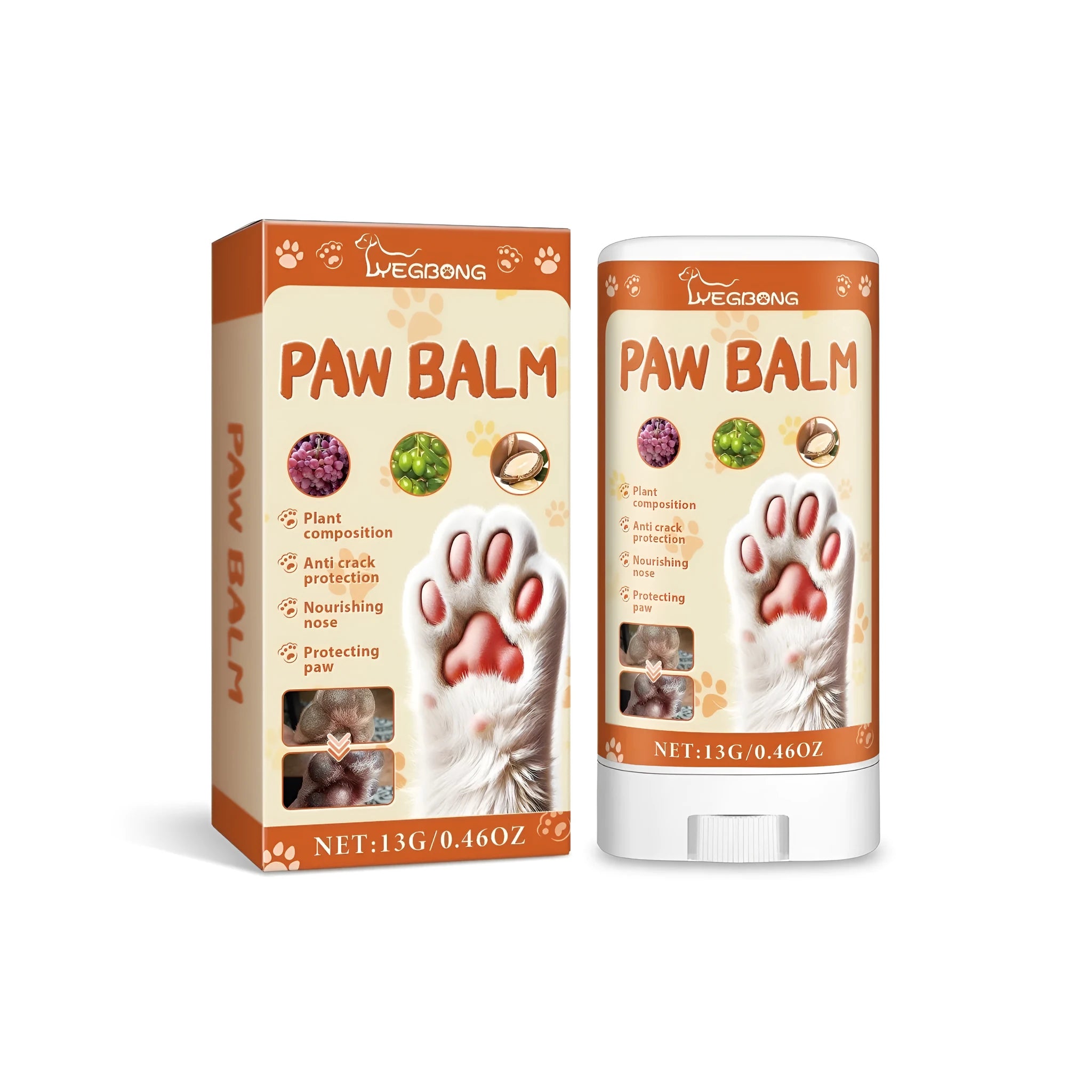 13g pet paw protection cream in 3.8cm container for anti-cracking paw care