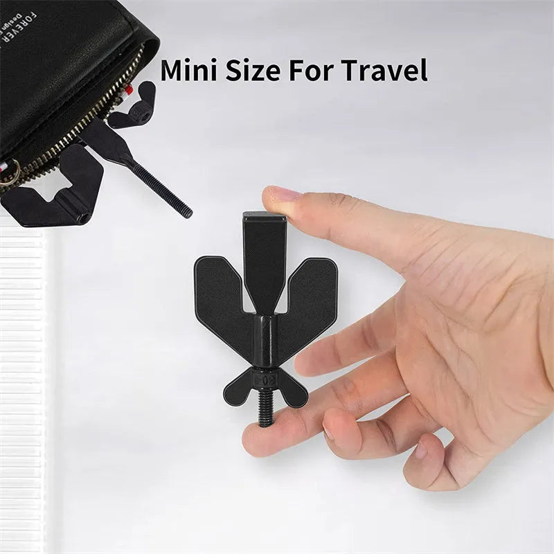 304 stainless steel portable door lock with thread installation for hotel and travel security