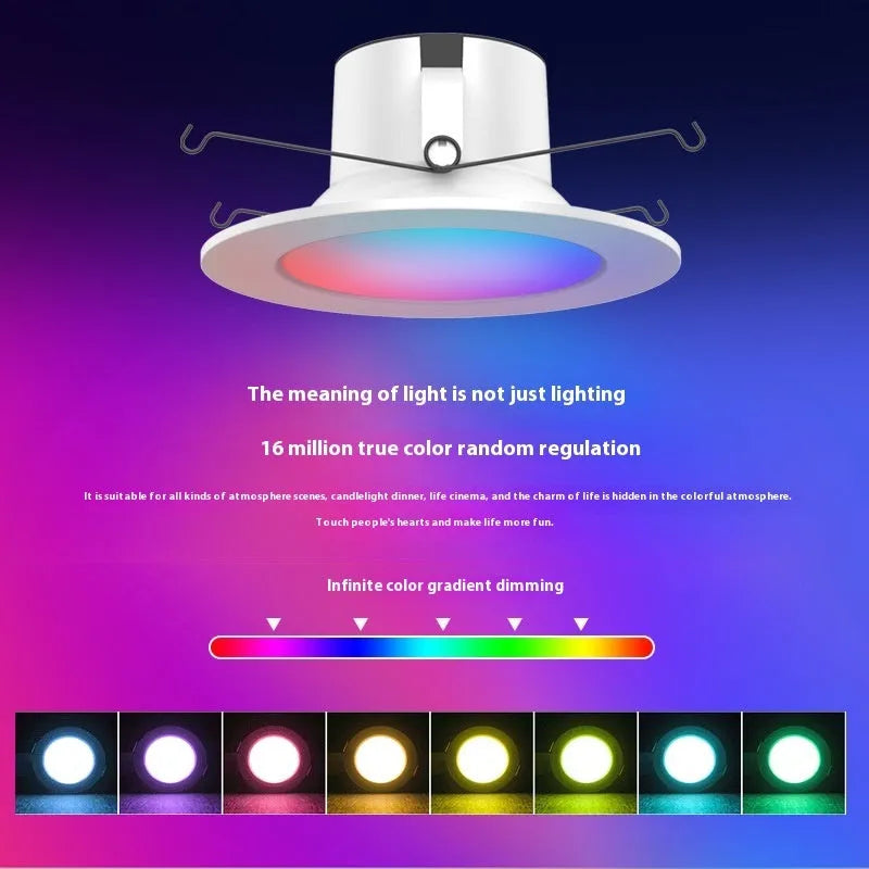 Smart RGBW colour changing ceiling lamp with Wi-Fi and Bluetooth connectivity for home automation
