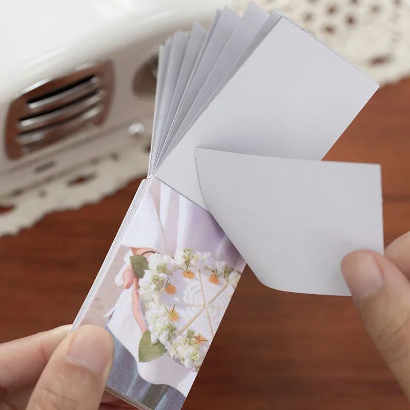50-piece retro decorative sticker set for notebooks in six colours, printed DIY journal stickers.