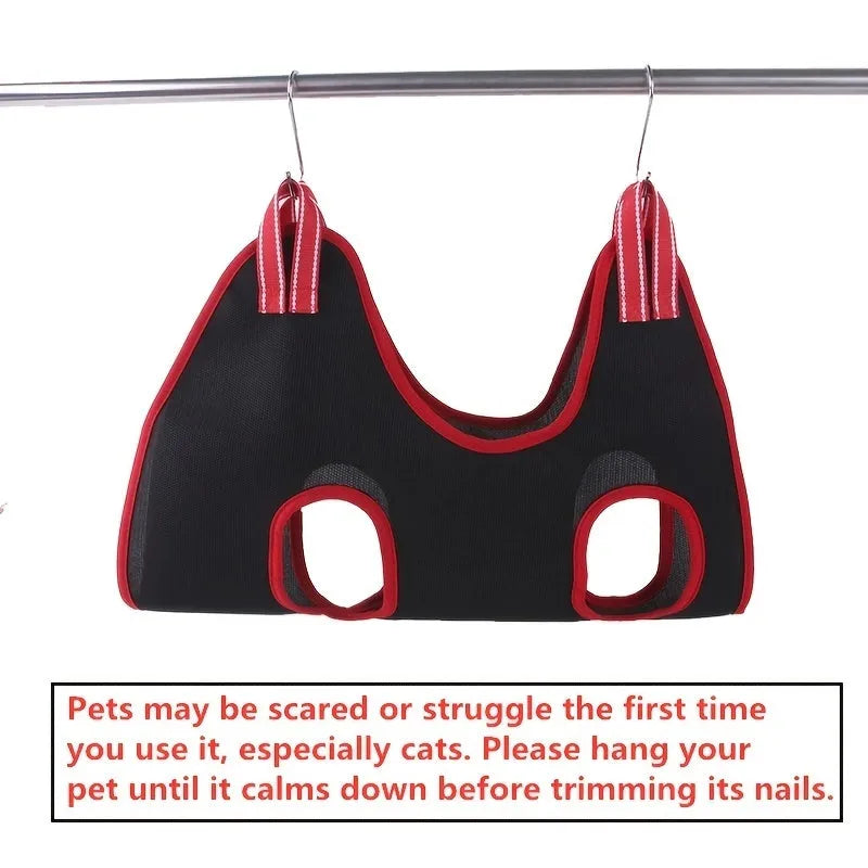 Pet grooming restraint bag hammock set for cat and dog nail trimming and bathing in four sizes