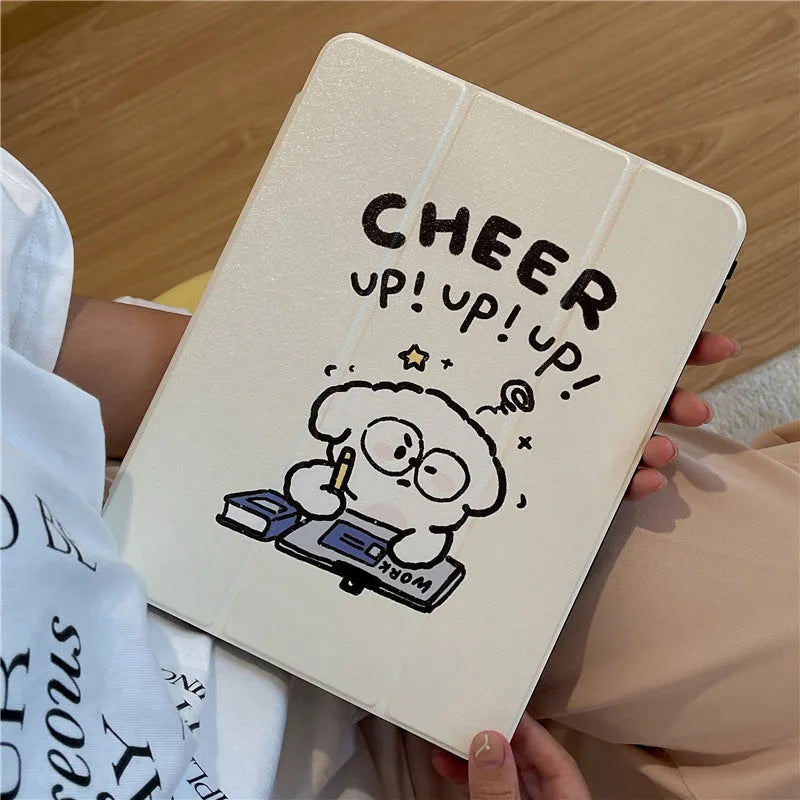Dog cartoon iPad case with pen slot, TPU rear cover for iPad Air3 Air4 Air5 Mini6 Pro 2020 2021