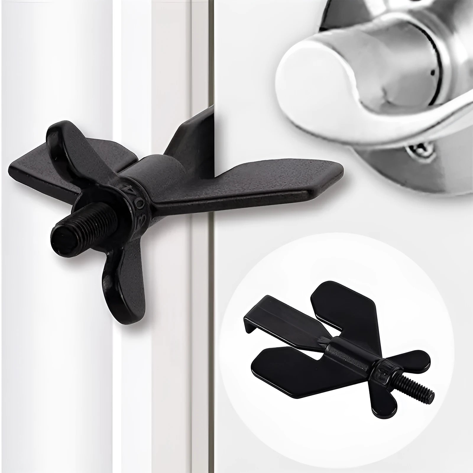 304 stainless steel portable door lock with thread installation for hotel and travel security