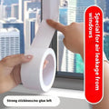 Roll of high-adhesive PVC windproof sealing tape in transparent colour on a white background.