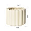 Roman column matte yellow ceramic flower pot with breathable material for plant cultivation