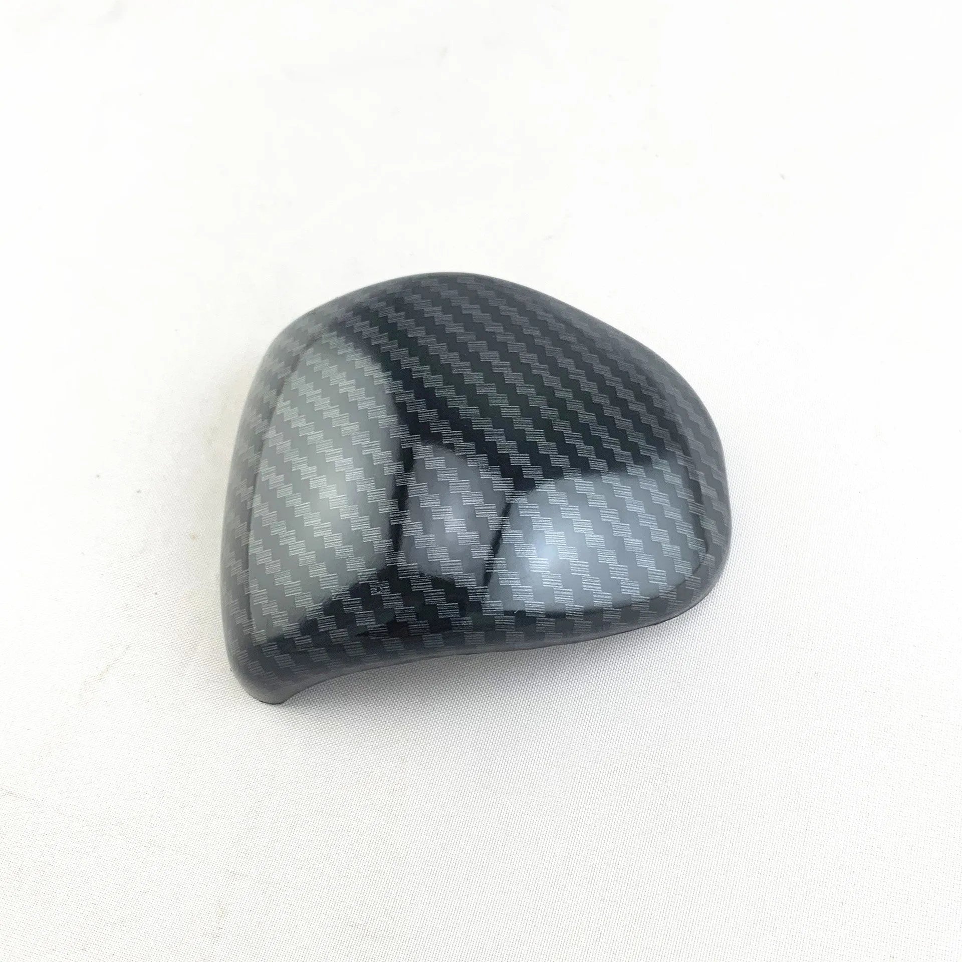 Carbon fibre pattern gear shift cover measuring 8cm diameter by 2cm height for automotive interiors