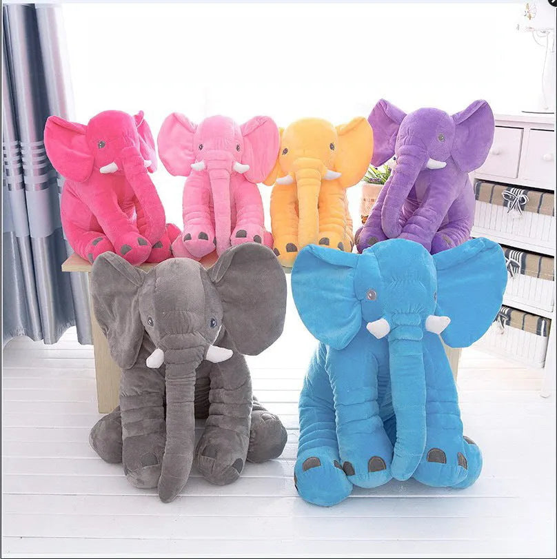 Elephant plush pillow case in short plush with leather shell, multiple colour options