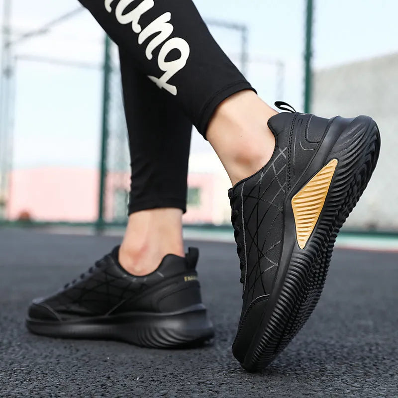 Men's casual running shoes with microfiber upper, mesh lining and PU sole, colour matching pattern, sizes 39-44