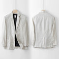 Men's linen casual suit jacket in loose fit available in multiple solid colours with long sleeves