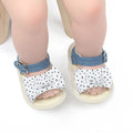 White and Black Velcro fastening low-top toddler shoes for sizes 11cm, 12cm, and 13cm.