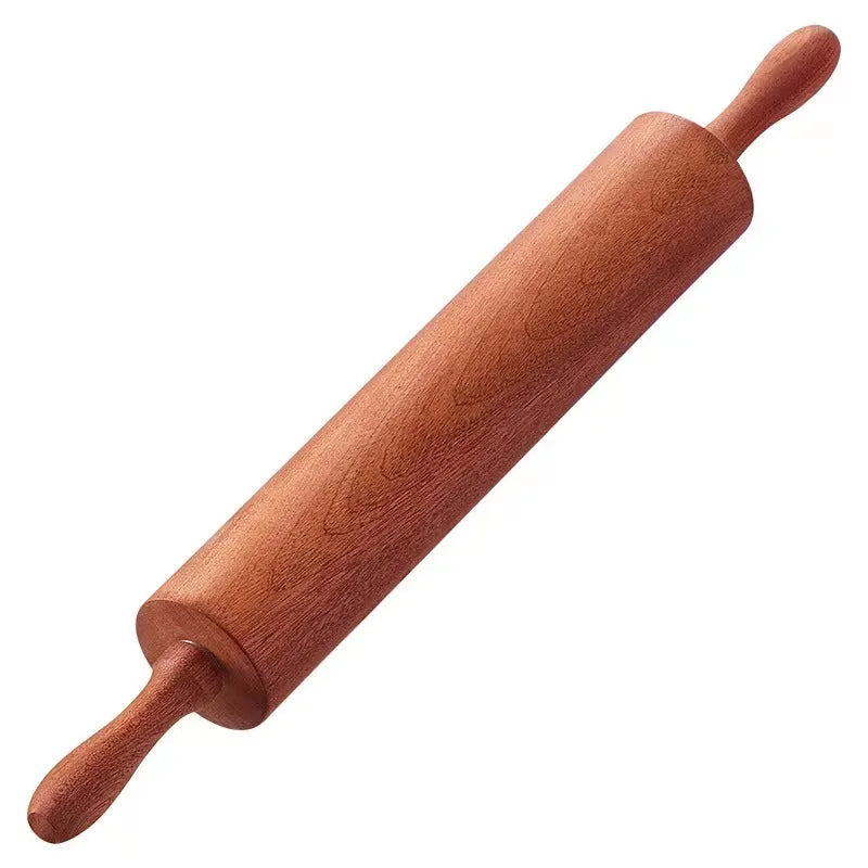 Wooden rolling pin in bronze colour, shown in small size and large size options