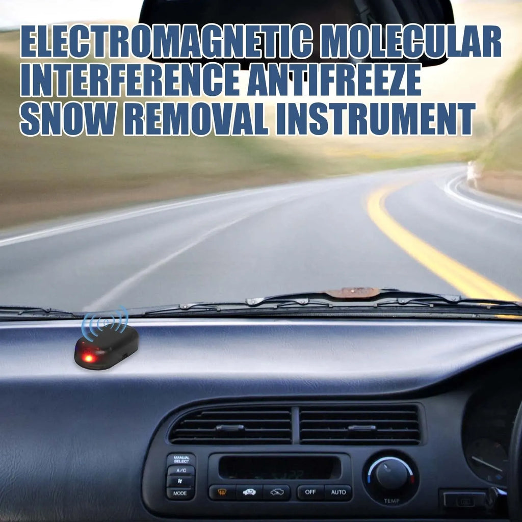 Black car deicer with special glass for snow removal, measuring 5cm