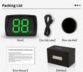 Universal USB head-up display speedometer with white or green readout and KMH or MPH modes