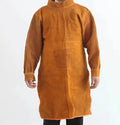 Yellow cowhide leather welding bib, one-piece electric welding protective clothing, size 105 M