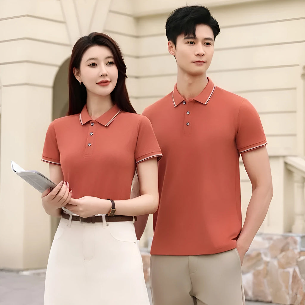 Men's ice silk polo shirt in multiple colours with copper ammonia fibre construction