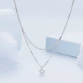 S925 sterling silver double-layer necklace with pearl chain design and adjustable length