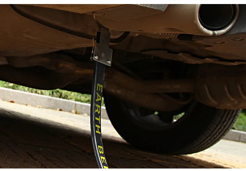 Black 370mm car electrostatic grounding chain with rubber housing and copper wire core for static electricity control
