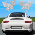 7x6cm diamond-encrusted car sticker showing bear paw or butterfly design on glass with strong adhesion backing