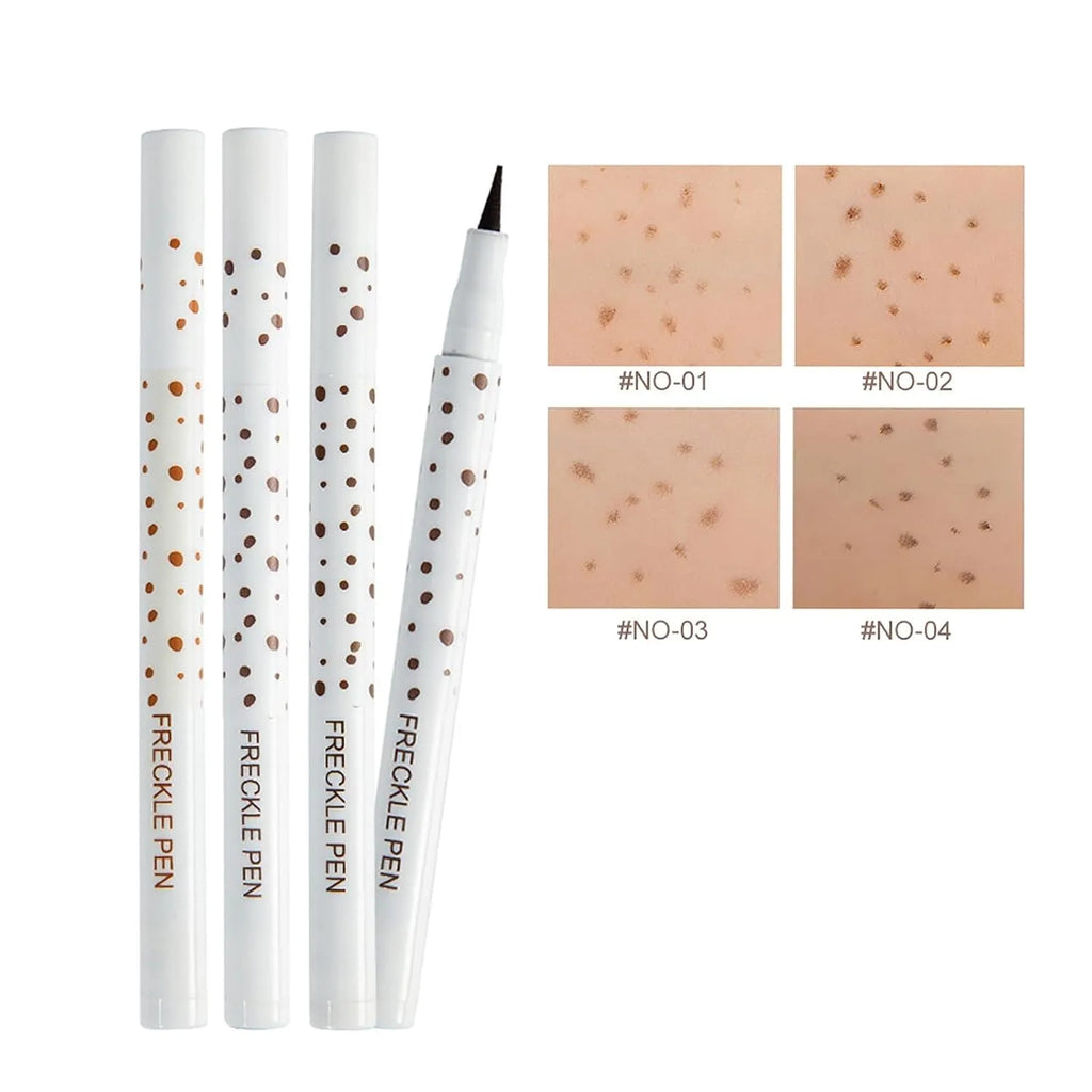 Dark brown freckle pen with precision tip for creating natural-looking waterproof freckle designs