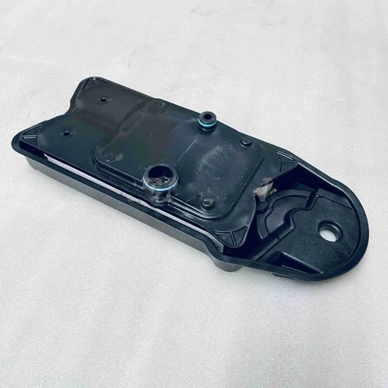Black automotive crankcase ventilation filter for PCV systems, shown as a single unit with standard dimensions