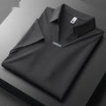 Men's lapel polo short-sleeved t-shirt in cotton blend fabric available in white, brown, and black colours