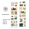 Retro DIY coated paper stamp roll with butterfly, forest, bird, and mushroom designs, 55mm wide and 2m long