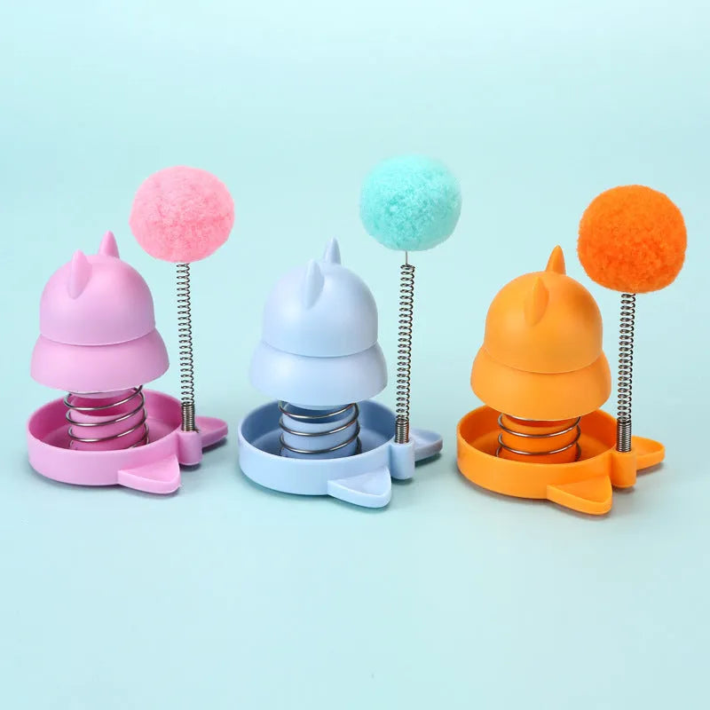 Lucky Cat Licking Music Mint Ball toy showing 55mm diameter mint ball with self-hi mechanism for feline dental care and entertainment