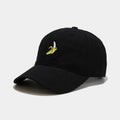 Adjustable baseball cap with banana embroidery in various colours