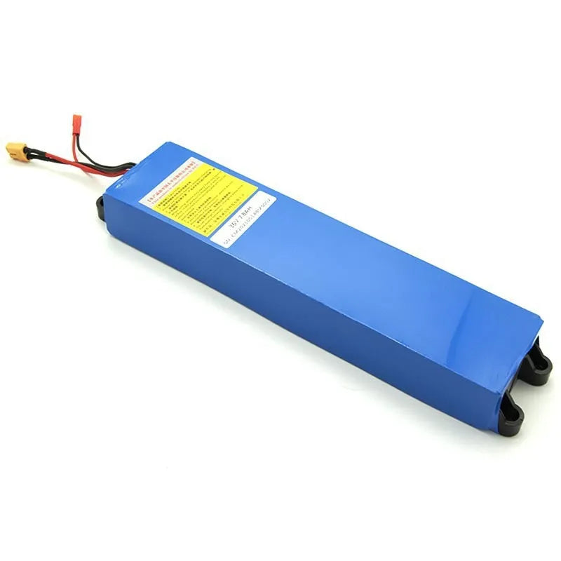 36V electric scooter lithium battery pack showing capacity options 6.6A, 7.8A, and 10.4A