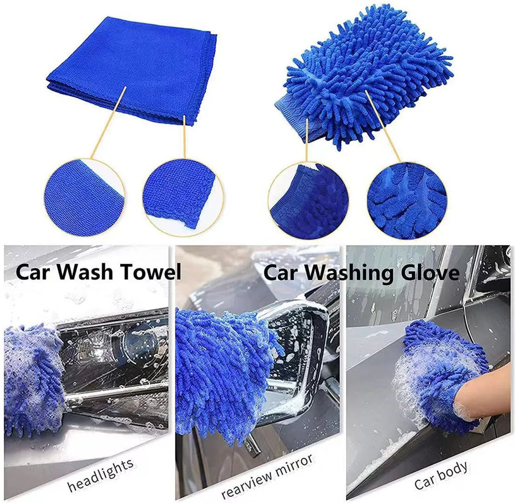 26-piece automotive cleaning kit with car wash brush and accessories for vehicle maintenance