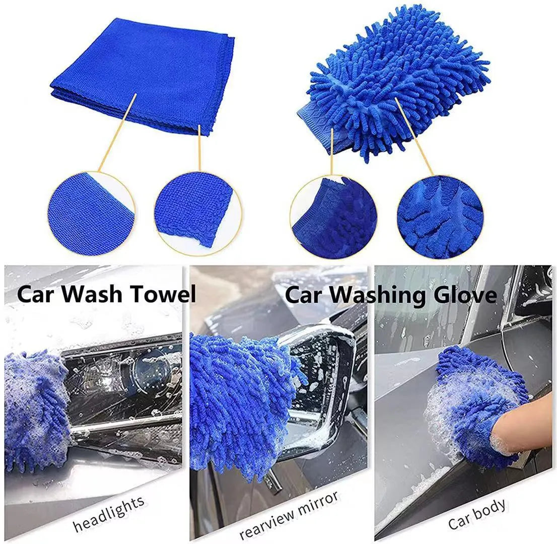 26-piece automotive cleaning kit with car wash brush and accessories for vehicle maintenance