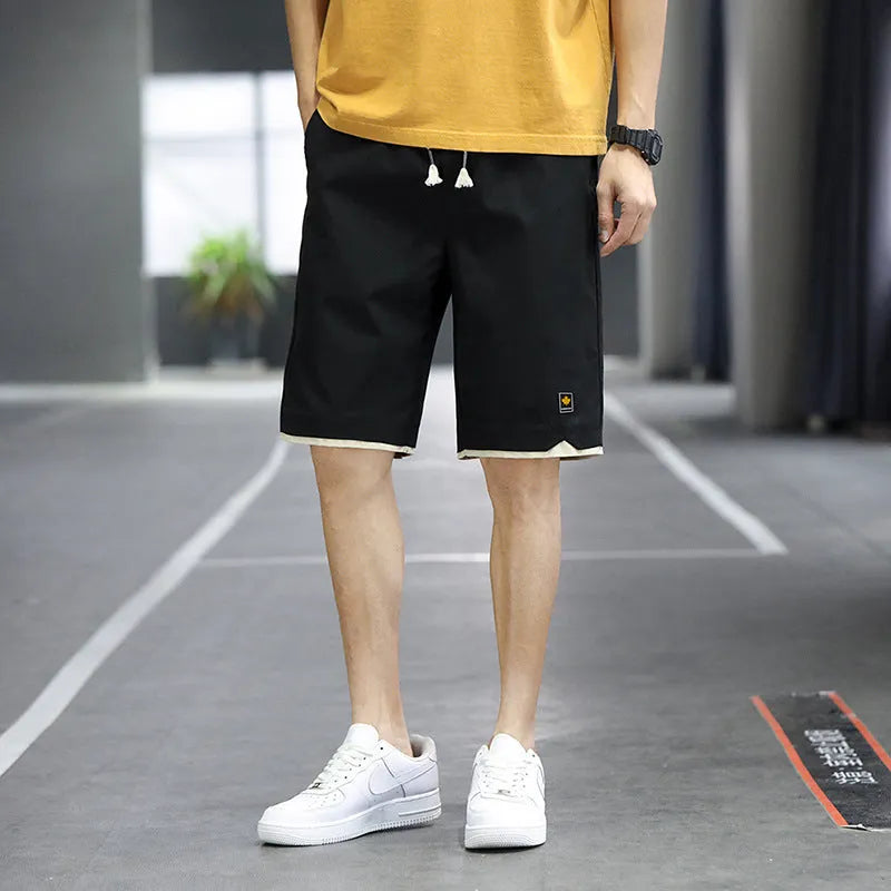 All-match casual beach straight loose shorts in micro-elastic polyester, sizes M to 8XL, colours 8905 Green and 8805 Blue