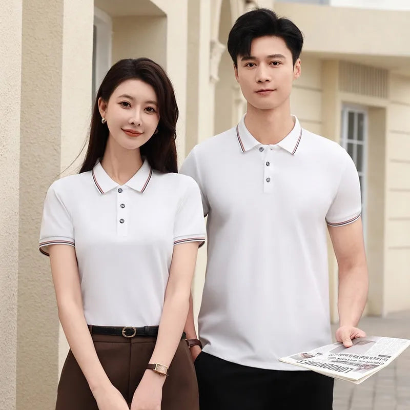 Men's ice silk polo shirt in multiple colours with copper ammonia fibre construction