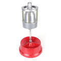 Portable hub balancer with bull's eye level for tyre balancing, aluminium head, and non-rust enamel base