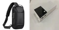 Black Rice 20000mAh portable power bank with plastic casing and included charging cable.