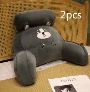 Triangle reading cushion with ergonomic backrest and cool ice bean fabric cover