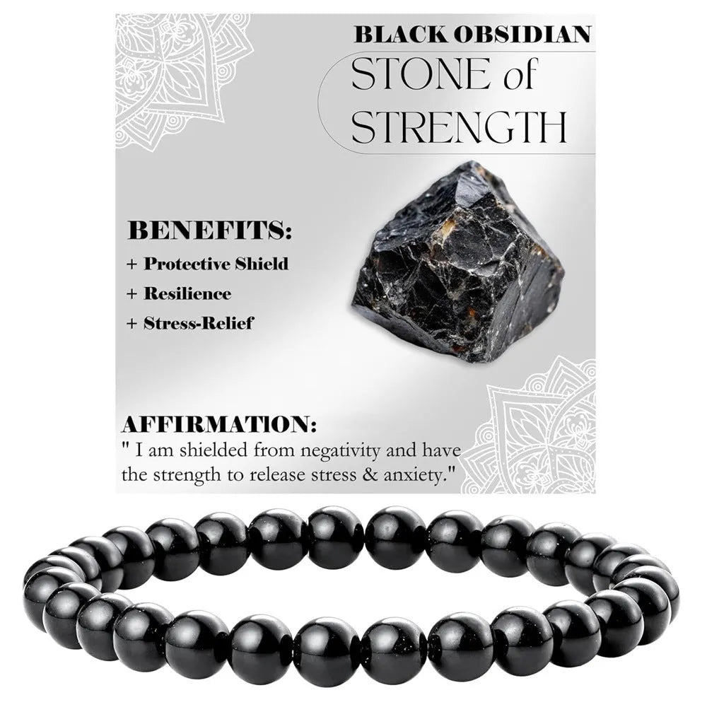 Handmade geometric bracelet made from 6mm agate stone beads on a wrist, showing the 18mm fit.