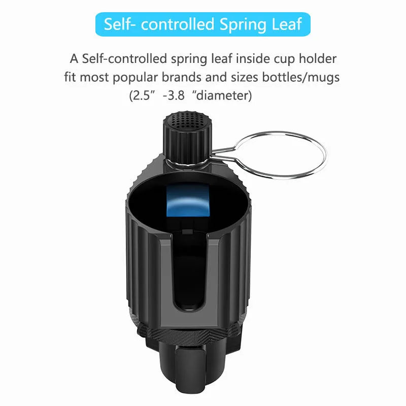Green car drink rack and mobile phone holder with 3.0kg capacity measuring 16.5x11x18.5cm