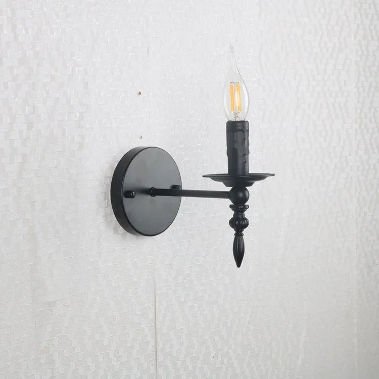 American retro iron wall lamp for hallway or stairs, E12 or E14 holder, 210mm x 220mm x 280mm