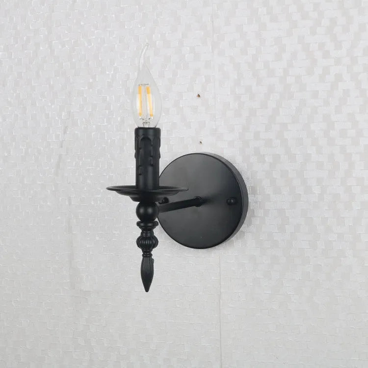American retro iron wall lamp for hallway or stairs, E12 or E14 holder, 210mm x 220mm x 280mm