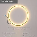 Ring wall lamp with acrylic shade and iron body, 30cm or 50cm diameter, black or gold, 220V LED
