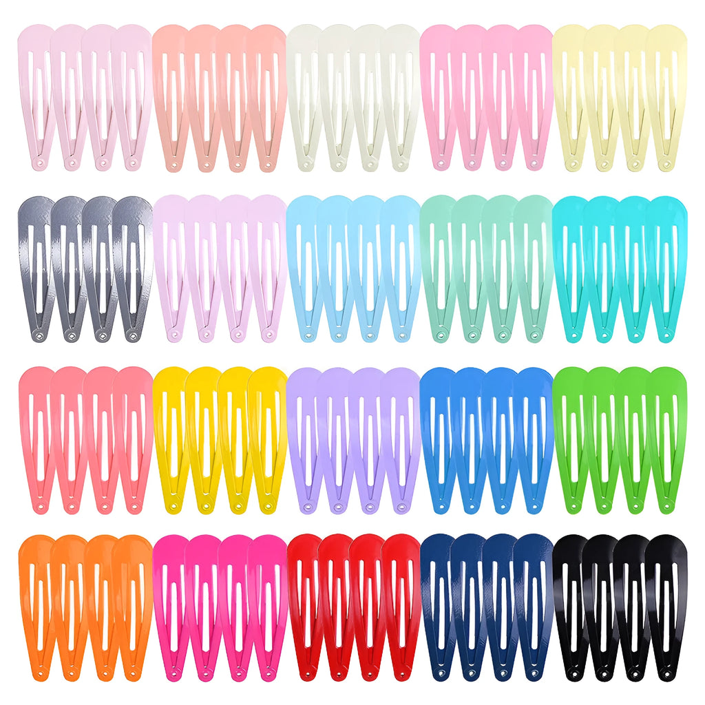 80 metal hair clips in 20 colours, showing 2-inch non-slip barrettes laid out on a surface.