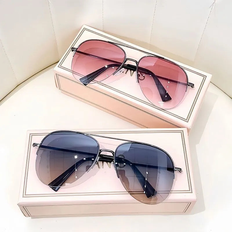 Metal frame aviator driving sunglasses with resin lenses in multiple colour options
