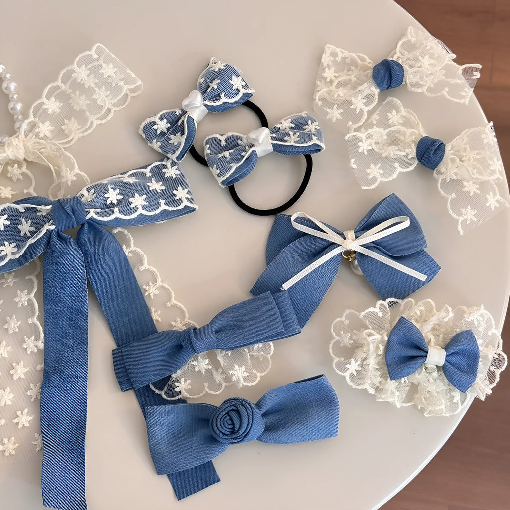 Handmade cloth barrettes hairpin in lace, bow and butterfly styles for women