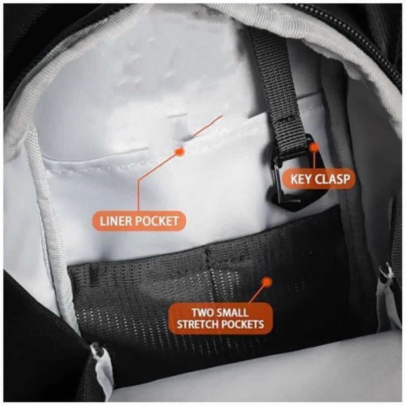 Magnetic crossbody water bottle bag in pink or black cloth with magnetic closure