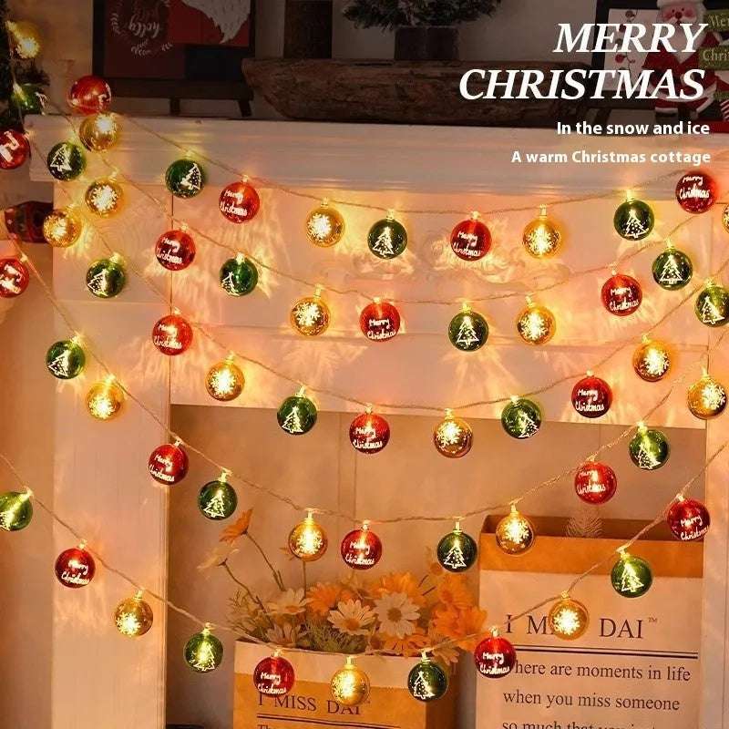 XINGX heart-shaped electroplated ball Christmas lights in gold, star, and macarons designs