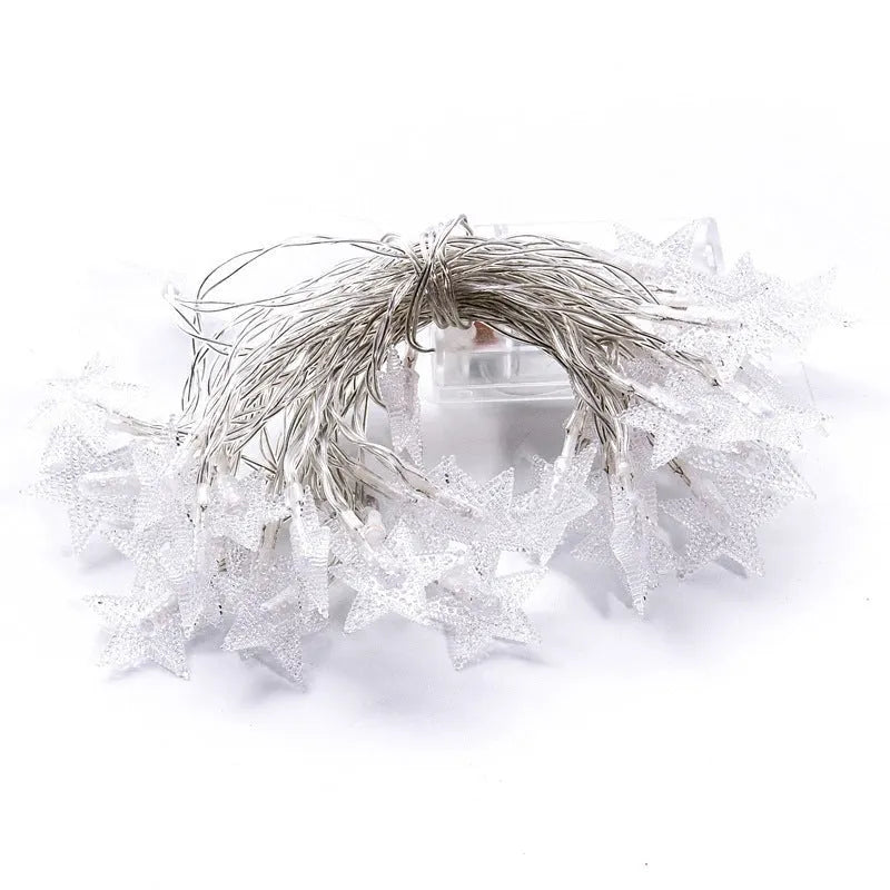 3 metre LED star light string with 20 warm white lights for outdoor holiday decoration