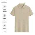 Men's silver gray nylon short sleeve casual shirt with zipper pocket lapels on the collar.