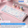 White RGB mechanical keyboard with wireless Bluetooth connectivity and backlit keys